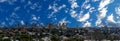 Panorama view of Sydney CBD and Sydney Harbour. Distant view of High-rise office towers and high-rise apartment buildings. Royalty Free Stock Photo