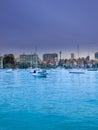 Panorama view of Sydney Harbour with the CBD in the background NSW Australia. Nice blue skies, clear turquoise waters. Royalty Free Stock Photo