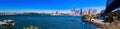 Panorama view of Sydney Harbour and CBD buildings on the foreshore in NSW Australia Royalty Free Stock Photo