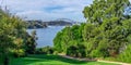 Panorama view of Sydney Harbour and CBD buildings on the foreshore in NSW Australia Royalty Free Stock Photo