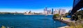 Panorama view of Sydney Harbour and CBD buildings on the foreshore in NSW Australia Royalty Free Stock Photo