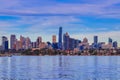 Sydney Panorama view of Sydney Harbour and CBD buildings on the foreshore in NSW Australia Royalty Free Stock Photo