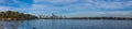 Panorama view of Sydney Harbour and City Skyline of circular quay the bridge nsw Australia Royalty Free Stock Photo