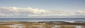 Panorama view on Tasman Bay near Marahau, South Island, New Zealand near the entrance of Abel Tasman National Park Royalty Free Stock Photo