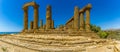 A panorama view of the Temple of Juno in the ancient Sicilian city of Agrigento Royalty Free Stock Photo