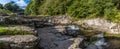 A panorama view of the three sets of falls at Stainforth Force, Yorkshire Royalty Free Stock Photo