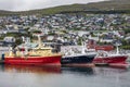 Panorama view to the city of Torshavn on Faroer islands