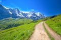 Panorama view to Grindelwald from Mannlichen Royalty Free Stock Photo