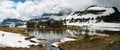 Panorama view to hidden lake, Glacier national park Royalty Free Stock Photo