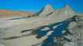 Panorama view to mud volcanoes, Qobustan, Azerbaijan Royalty Free Stock Photo