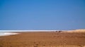 Panorama view to saline Barsa Kelmes lake and Ustyurt plateau in Karakalpakstan, Uzbekistan Royalty Free Stock Photo