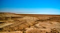 Panorama view to saline Barsa Kelmes lake and Ustyurt plateau in Karakalpakstan, Uzbekistan Royalty Free Stock Photo