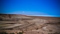 Panorama view to saline Barsa Kelmes lake and Ustyurt plateau in Karakalpakstan, Uzbekistan