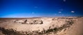 Panorama view to saline Barsa Kelmes lake and Ustyurt plateau in Karakalpakstan, Uzbekistan