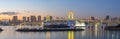 Panorama view of Tokyo bay with Rainbow bridge in Tokyo city, Japan Royalty Free Stock Photo