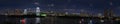 Panorama view of Tokyo Bay and Rainbow bridge with cityscape at night, Odaiba, Japan Royalty Free Stock Photo