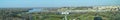 Panorama picture of the confluence of the Sava river and the Danube river in Belgrade, Serbia Royalty Free Stock Photo