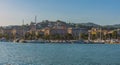 A panorama view towards the shoreline at La Spezia, Italy Royalty Free Stock Photo