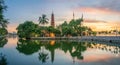 Panorama view of Tran Quoc pagoda, the oldest temple in Hanoi, Vietnam Royalty Free Stock Photo