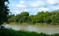 Panorama view at sabie river. Seen at game drive in Sabi Sand national park. Tourism and vacations concept.