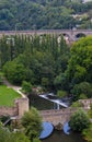 Panorama view of the two old bridge in Luxembourg Royalty Free Stock Photo