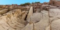 A panorama view of an unfinished obelisk in a quarry near Aswan, Egypt