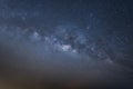 Panorama view universe space shot of milky way galaxy with stars on a night sky background Royalty Free Stock Photo