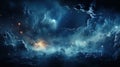 Panorama View Universe Space Shot of Milky Way Galaxy with Stars on a Night Sky Background AI Generative Royalty Free Stock Photo