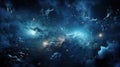 Panorama View Universe Space Shot of Milky Way Galaxy with Stars on a Night Sky Background AI Generative