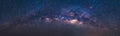 Panorama view universe space shot of milky way galaxy with stars on a night sky Royalty Free Stock Photo