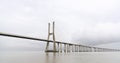 Panorama view of the Vasco da Gama Bridge in Lisbon Royalty Free Stock Photo