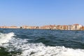 Panorama view of Venice, Giudecca Canal and Venetian Lagoon in Veneto, Italy Royalty Free Stock Photo