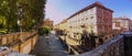 Panorama view of Via Indipendenza, the main street of Bologna, Italy Royalty Free Stock Photo