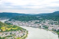 Panorama of view of Village of Boppard at Rhine River,middle Rhine Valley,Germany Royalty Free Stock Photo