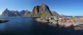 Panorama view of village Reine, Norway Royalty Free Stock Photo