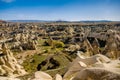 Panorama view of volcanic rock landscape, Cappadocia. Royalty Free Stock Photo