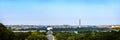 Panorama view of Washington DC skyline on a clear sky day seen from Arlington cemetery. Royalty Free Stock Photo