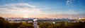 Panorama view of Washington DC skyline when sunset