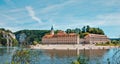 Panorama view on Weltenburg Abbey. Kelheim, Bavaria, Germany