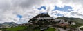 Panorama view of the whitwashed Andalusian village of Zahara de la Sierra and its Moorish Castle on the hilltop