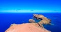 Panorama view of the wild coast and cliffs at Ponta de Sao Lourenco, Madeira island, Portugal Royalty Free Stock Photo