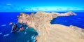 Panorama view of the wild coast and cliffs at Ponta de Sao Lourenco, Madeira island, Portugal Royalty Free Stock Photo