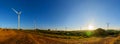 Panorama view Wind turbines park