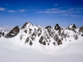 Panorama view of winter mountain landscape in the Swiss Alps near Klosters Royalty Free Stock Photo