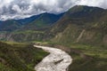 Panorama view of Yarlung Tsangpo Yarlung Zangbo Grand Canyon , Brahmaputra Canyon or Tsangpo Gorge and Yarlung Tsangpo River in