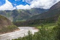 Panorama view of Yarlung Tsangpo Yarlung Zangbo Grand Canyon , Brahmaputra Canyon or Tsangpo Gorge and Yarlung Tsangpo River in