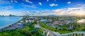 Panorama viewpoint of Khao Chong Krachok at sunset