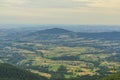 Panorama from the viewpoint under the Lubomir peak in Beskid Wyspowy, Poland