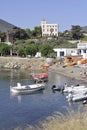 Panorama of the village of Cadaques in the Spanish region of Cat