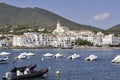 Panorama of the village of Cadaques in the Spanish region of Cat